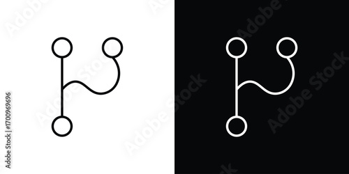 Code branch icon logo black vector. suitable for any business website designs
