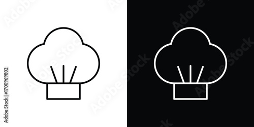 Chef hat icon logo black vector. suitable for any business website designs