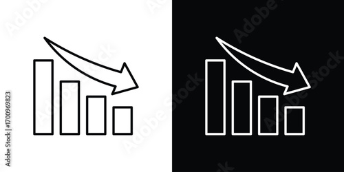 Chat arrow down icon logo black vector. suitable for any business website designs