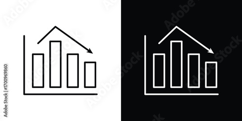 Chart histogram icon logo black vector. suitable for any business website designs