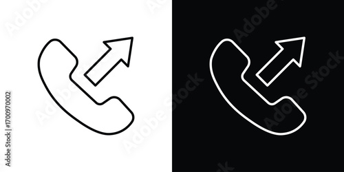 Call outgoing icon logo black vector. suitable for any business website designs