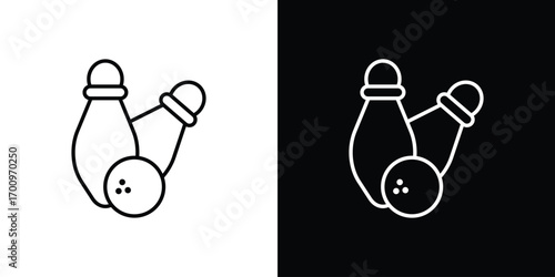 Bowling icon logo black vector. suitable for any business website designs