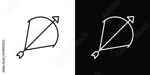 Bow arrow icon logo black vector. suitable for any business website designs