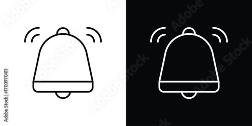 Bell ring icon logo black vector. suitable for any business website designs
