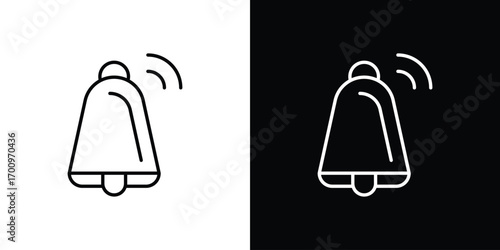 Bell ring icon logo black vector. suitable for any business website designs