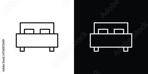 Bed icon logo black vector. suitable for any business website designs