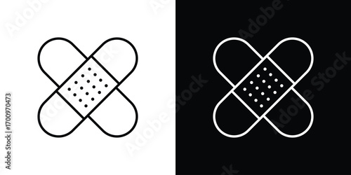 Band aid icon logo black vector. suitable for any business website designs