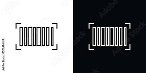 Barcode read icon logo black vector. suitable for any business website designs