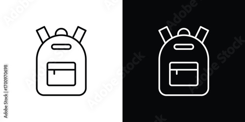 Backpack icon logo black vector. suitable for any business website designs