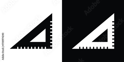 Triangle ruler icon. vector art. solid style pictogram