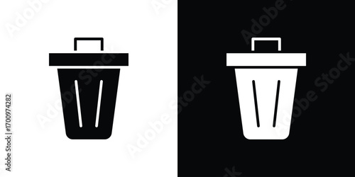 Trash icon. vector art. solid style pictogram