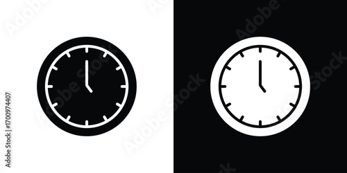 Time clock icon. vector art. solid style pictogram