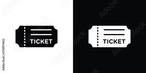 Ticket icon. vector art. solid style pictogram