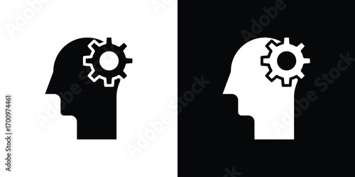 Thinking icon. vector art. solid style pictogram