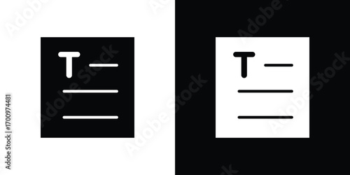 Text icon. vector art. solid style pictogram