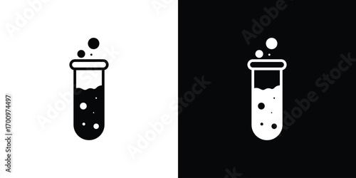 Test tube icon. vector art. solid style pictogram