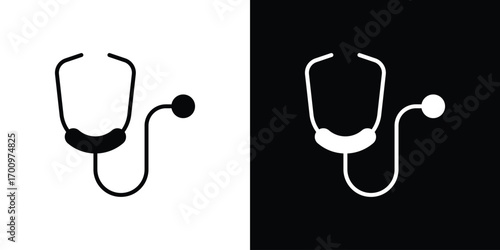 Stethoscope icon. vector art. solid style pictogram