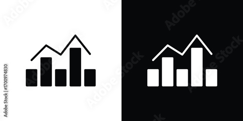 Stats icon. vector art. solid style pictogram