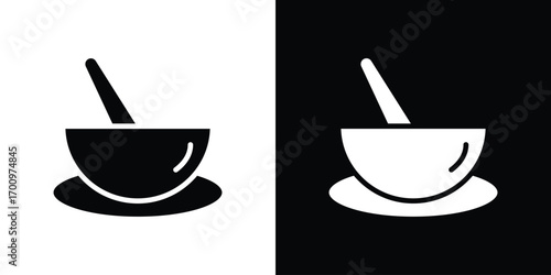 Soup icon. vector art. solid style pictogram