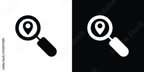 Search Location icon. vector art. solid style pictogram