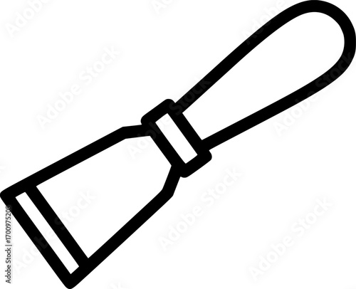Leather skiving knife outline icon vector
