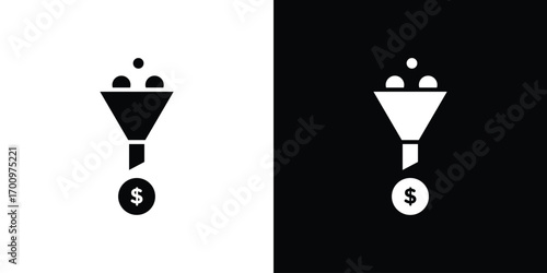Sales funnel icon. vector art. solid style pictogram