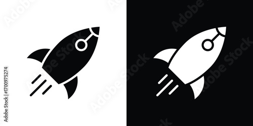 Rocket launch icon. vector art. solid style pictogram