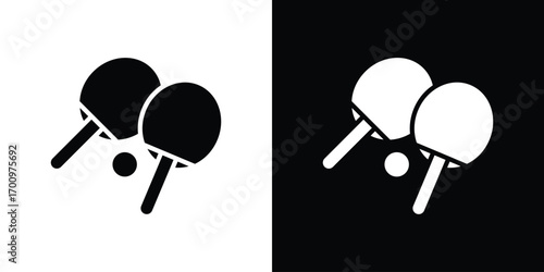 Ping pong icon. vector art. solid style pictogram