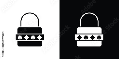Password icon. vector art. solid style pictogram