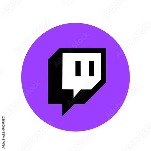 twitch icon on transparent background, twitch streaming & gaming platform icon