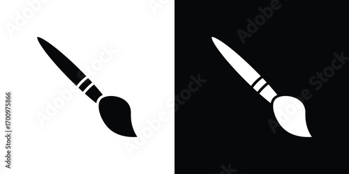 Paint brush icon. vector art. solid style pictogram