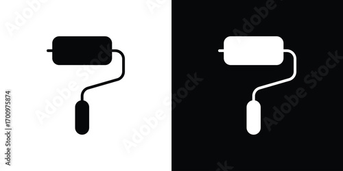 Paint roller icon. vector art. solid style pictogram