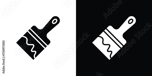 Paint brush icon. vector art. solid style pictogram