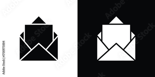 Open envelope icon. vector art. solid style pictogram