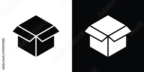 Open box icon. vector art. solid style pictogram