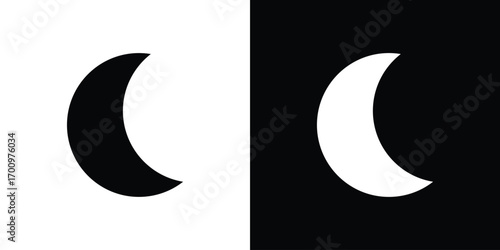Moon icon. vector art. solid style pictogram