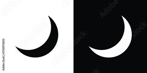 Moon icon. vector art. solid style pictogram