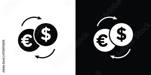 Money exchange icon. vector art. solid style pictogram