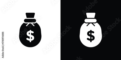 Money bag icon. vector art. solid style pictogram