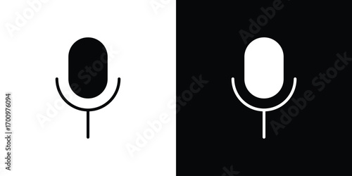 Microphone icon. vector art. solid style pictogram