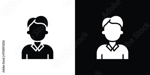Man icon. vector art. solid style pictogram