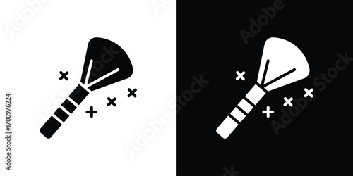Makeup brush icon. vector art. solid style pictogram