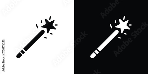 Magic wand icon. vector art. solid style pictogram