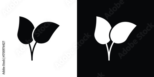 Leaf icon. vector art. solid style pictogram