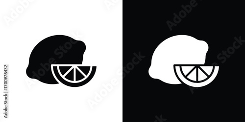 Lemon icon. vector art. solid style pictogram