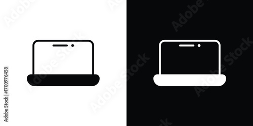 Laptop icon. vector art. solid style pictogram