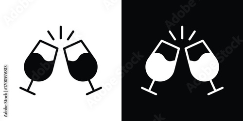 Glass-cheers icon. vector art. solid style pictogram