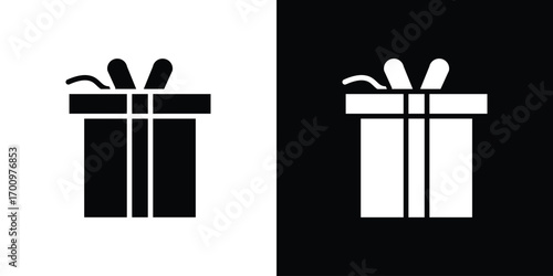 Gift icon. vector art. solid style pictogram
