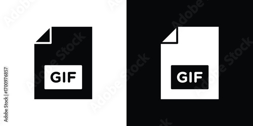 Gif icon. vector art. solid style pictogram