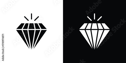 Gem icon. vector art. solid style pictogram